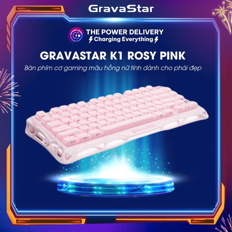 Bàn phím cơ gaming Gravastar K1 Ross Pink món quà ý nghĩa dành cho phái đẹp 10