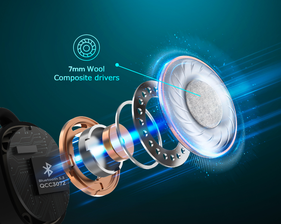 Tai nghe Bluetooth EarFun Free Pro 3 Bluetooth 5.3 chống ồn ANC chip Qualcomm 6 micro kết nối app và 2 thiết bị 15