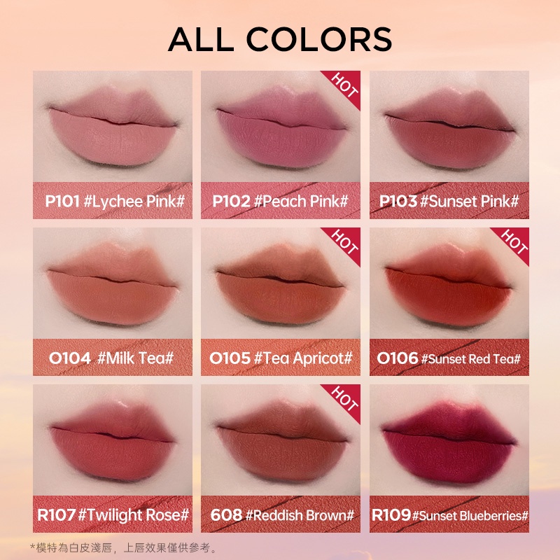 Bảng màu son môi Colorkey Lip Mousse Lip Mud màu nhung mờ đa dạng – từ nhẹ nhàng đến quyến rũ