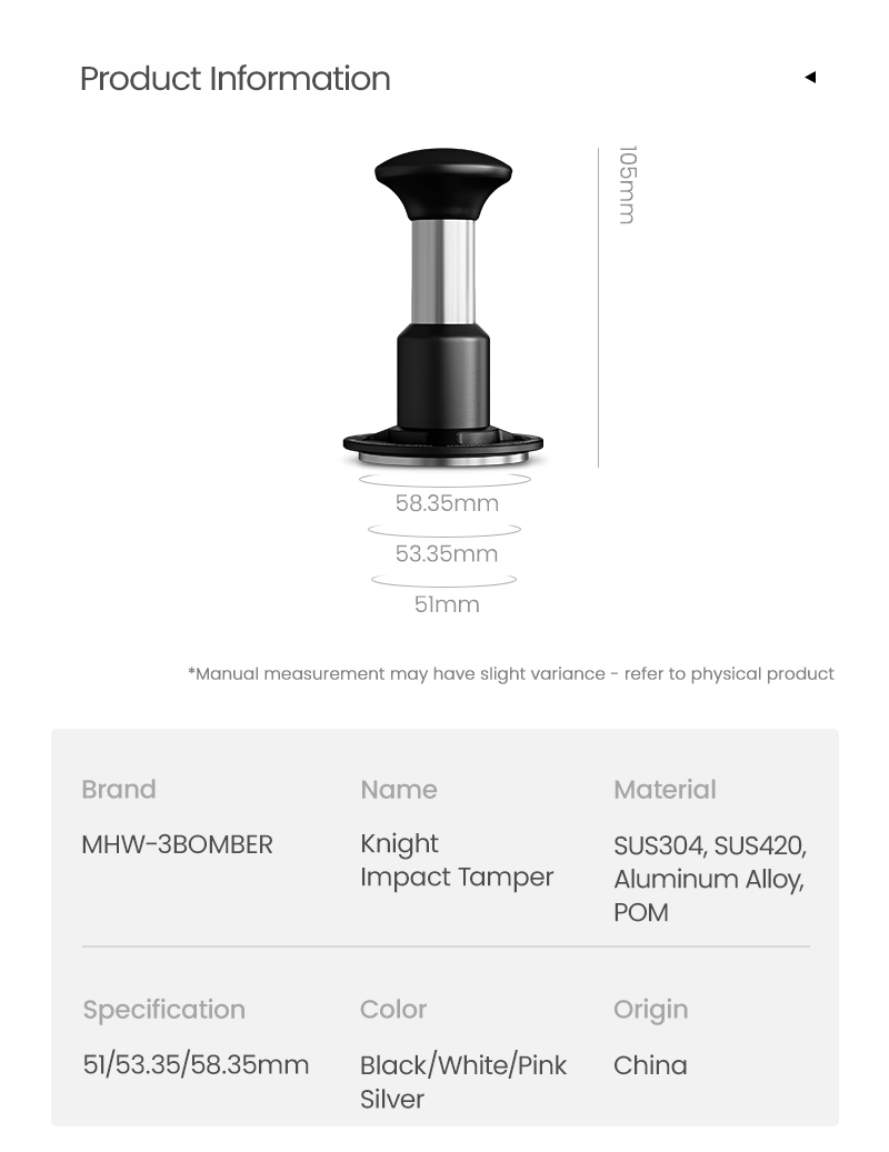 Tamper Trợ Lực 58mm MHW-3BOMBER Knight | 30lb Click (Bản Cao Cấp) 19 Tamper Trợ Lực 58mm MHW-3BOMBER Knight