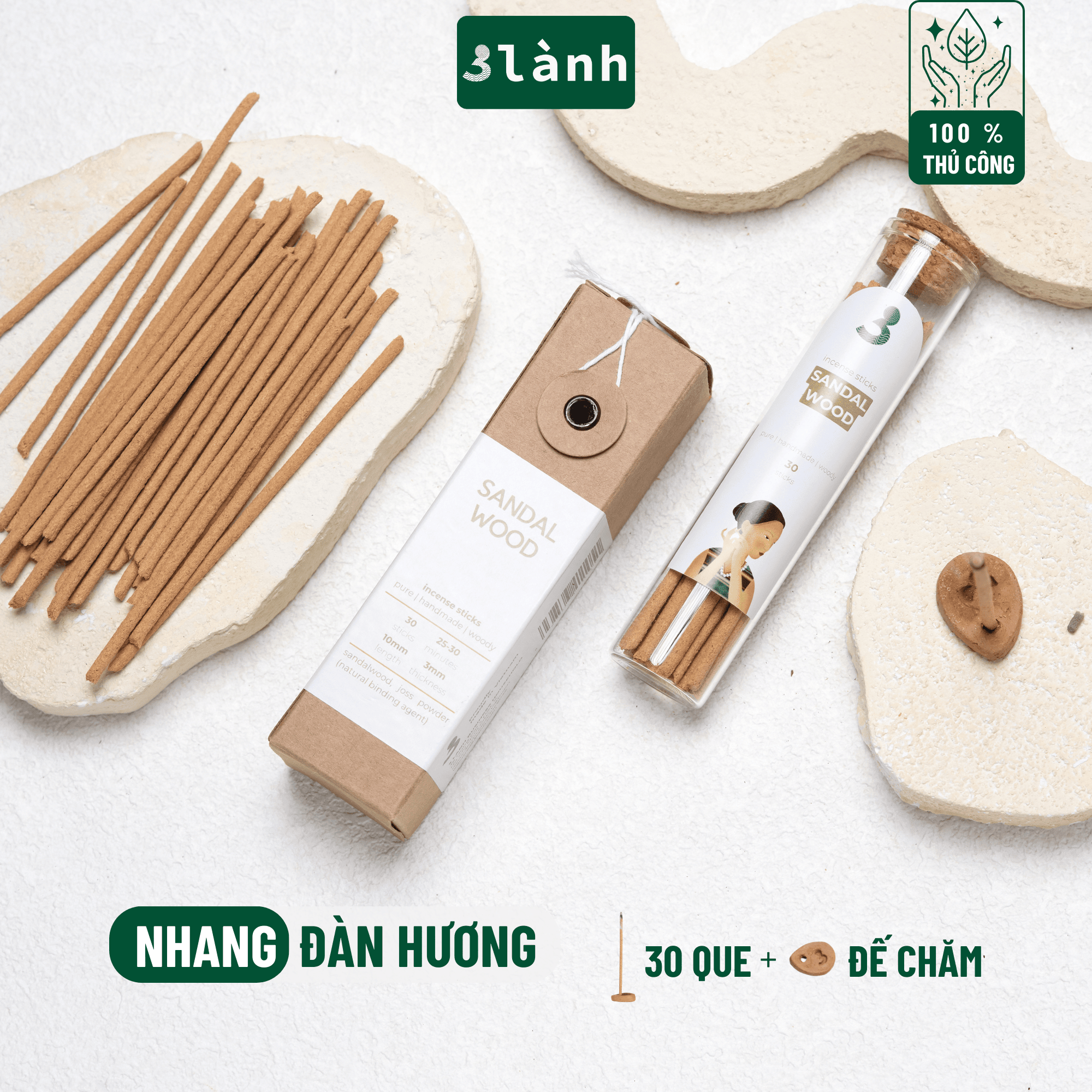 nhang thủ công đàn hương 3 Lành cho yoga thiền liệu pháp mùi hương