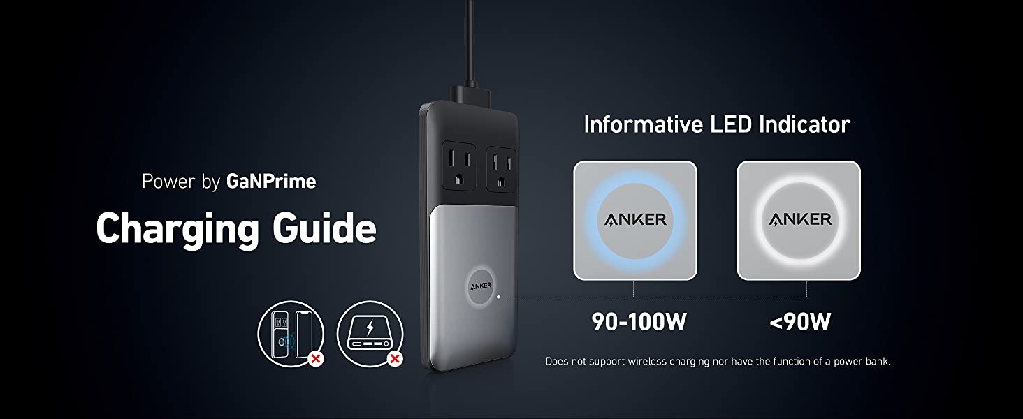 Trạm sạc nhanh để bàn Anker 727 GaNPrime 100W A9126 2 Type C 2 USB A 2 AC LED báo hiệu kèm dây dài 1.5m nhỏ gọn tiện lợi 11 Trạm sạc nhanh để bàn Anker 727 GaNPrime 100W A9126 2 Type C 2 USB A 2 AC LED báo hiệu kèm dây dài 1.5m nhỏ gọn tiện lợi 10