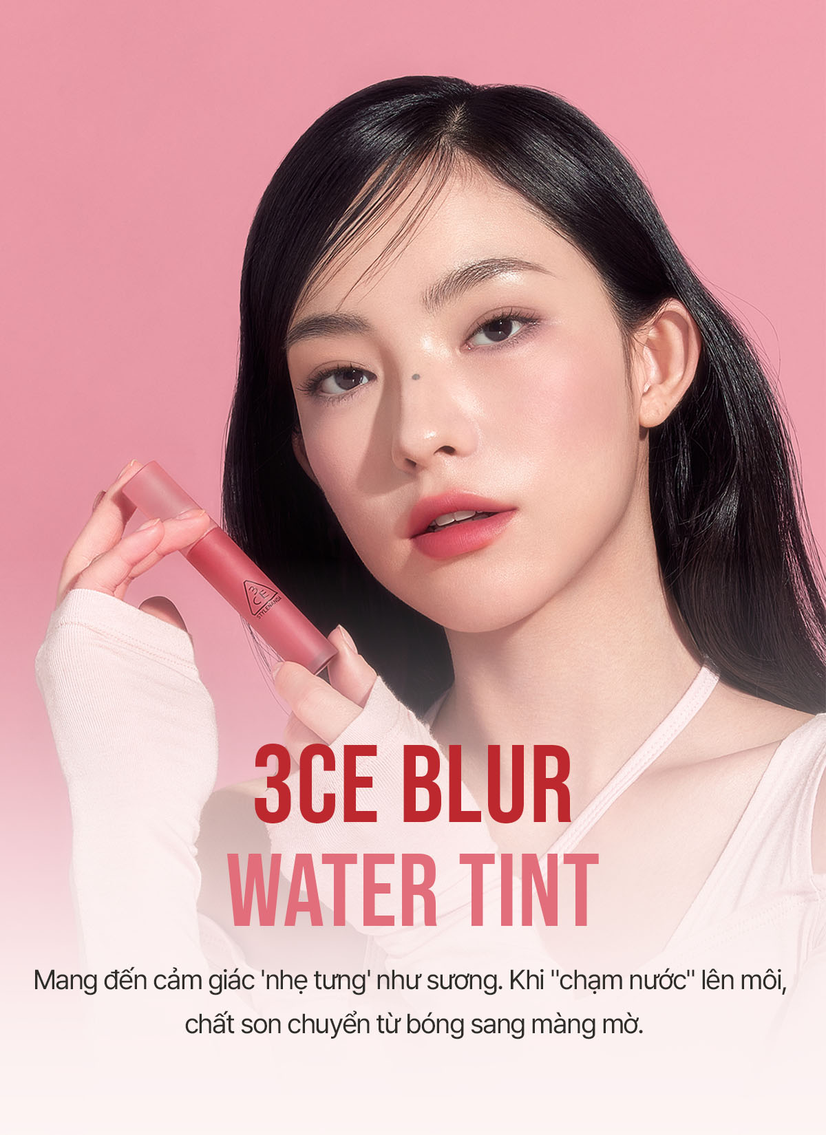 Son Kem 3CE Blur Water Tint - Son lì, mịn mượt nhẹ môi Son Kem 3CE Blur Water Tint - Son lì, mịn mượt nhẹ môi