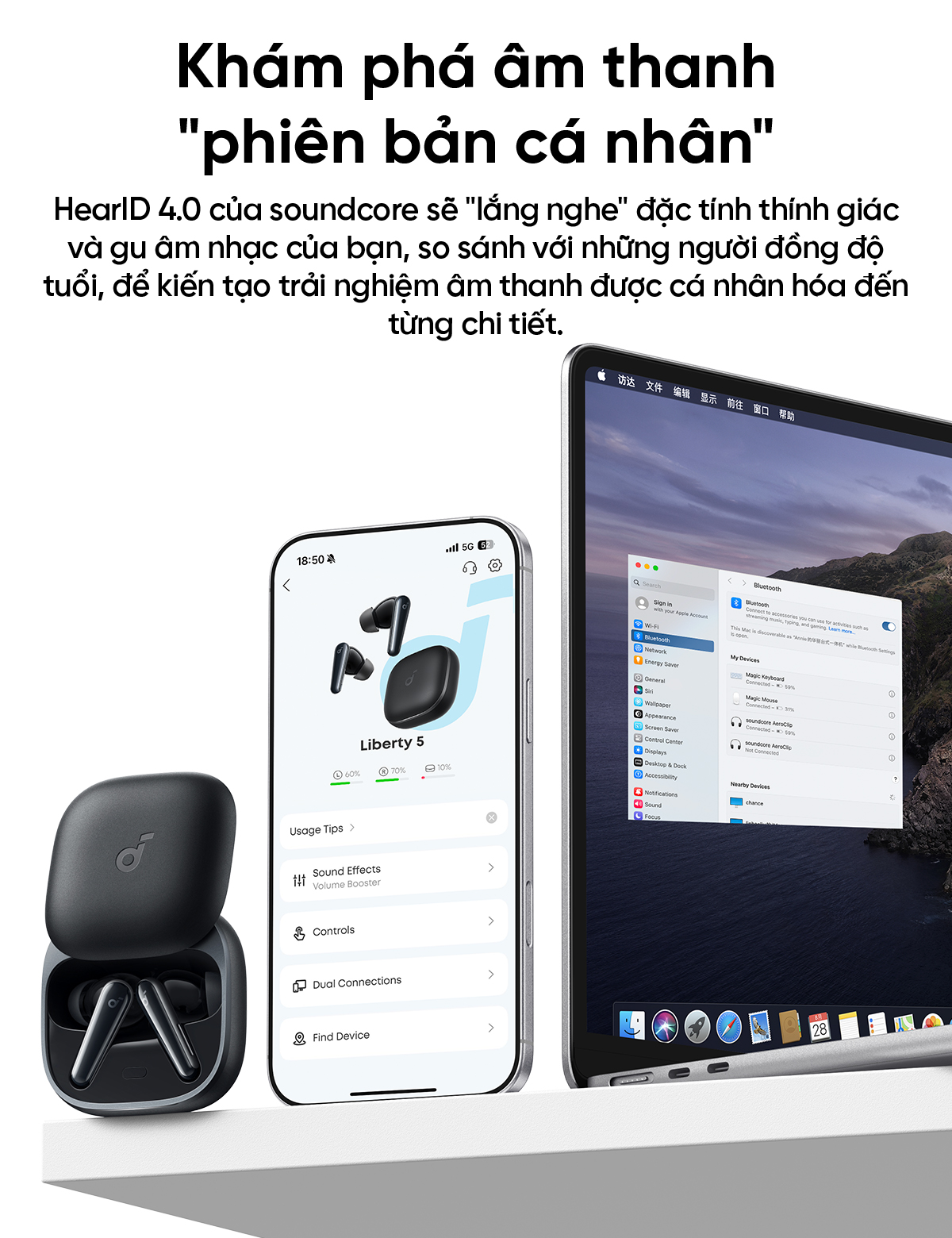 Tai nghe bluetooth Soundcore Liberty 5 công nghệ Adaptive ANC 3.0 LDAC Hires 6 micro pin lên tới 48h 25 Tai nghe bluetooth Soundcore Liberty 5 công nghệ Adaptive ANC 3.0 LDAC Hires 6 micro pin lên tới 48h 24