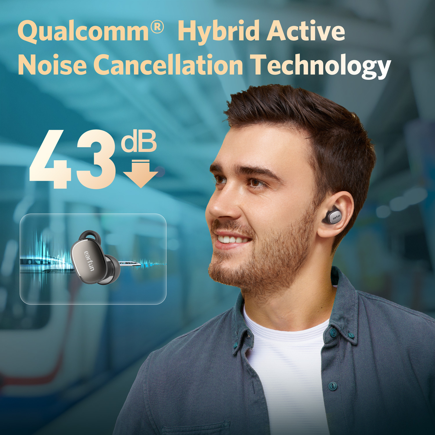 Tai nghe Bluetooth EarFun Free Pro 3 Bluetooth 5.3 chống ồn ANC chip Qualcomm 6 micro kết nối app và 2 thiết bị 13