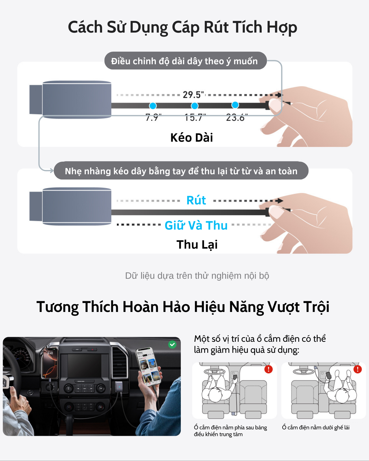 Tẩu sạc ô tô Anker Nano 75W A2738, tích hợp 1 cáp USB-C (Một cổng USB-C 30W) sạc 2 thiết bị hỗ trợ PPS, PD, QC 3.0 10