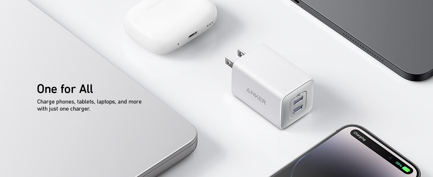 Bộ sạc nhanh Anker 47W USB C A2039 (Nano 3) GaN 2 cổng nhỏ gọn có thể gập lại 7