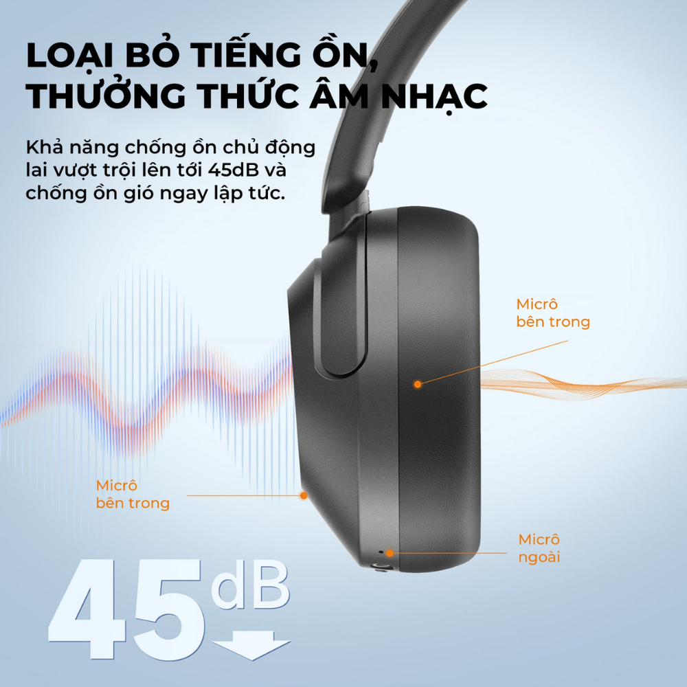 Tai nghe bluetooth Earfun WavePro công nghệ Hi-Res Audio & LDAC chống ồn AI 5 micrô pin 80H hàng 13