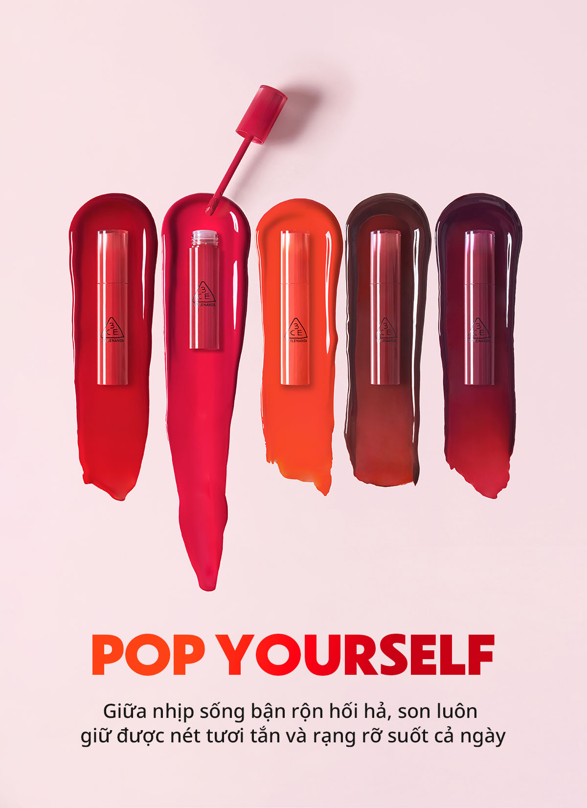 Ưu điểm nổi bật 3CE Lazy Pop Lip Stain 4.5g