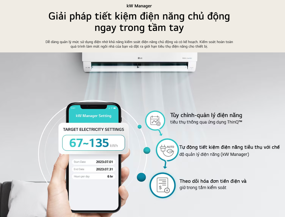 Máy lạnh LG DUALCOOL™Inverter 1 chiều 12.000 BTU (1.5HP) IEC12M1 10