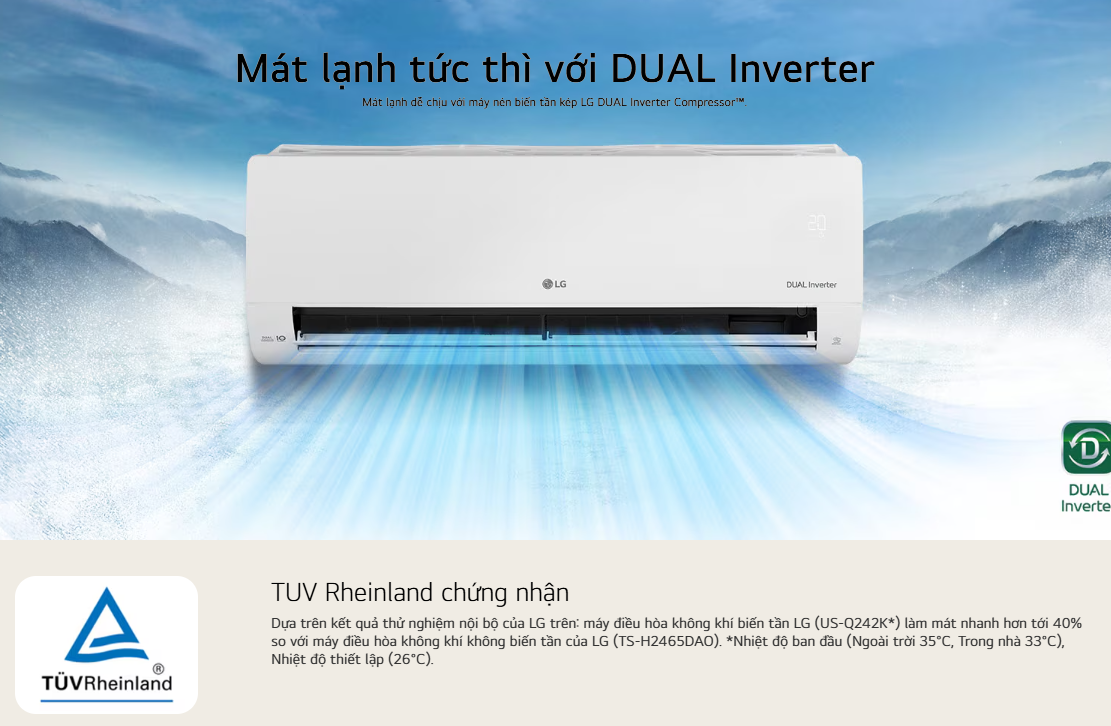 Máy lạnh LG DUALCOOL™Inverter 1 chiều 12.000 BTU (1.5HP) IEC12M1 13