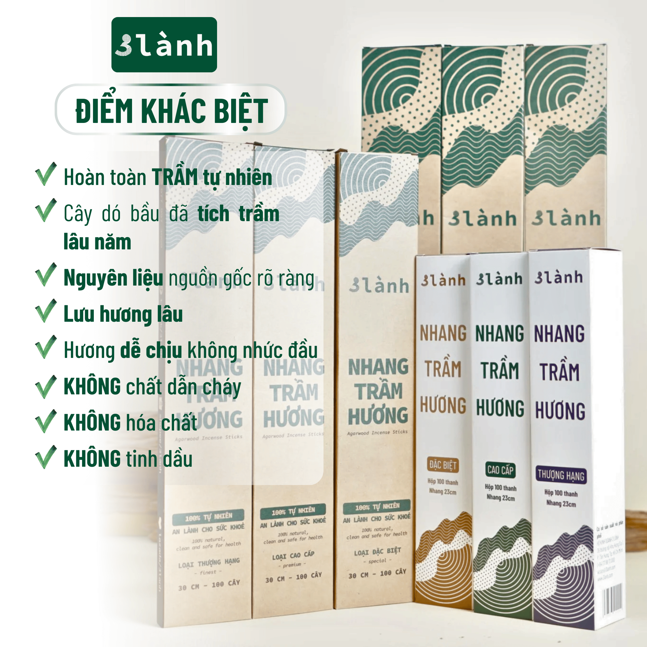 Liên hệ đặt nhang trầm hương đặc biệt 3 Lành chính hãng