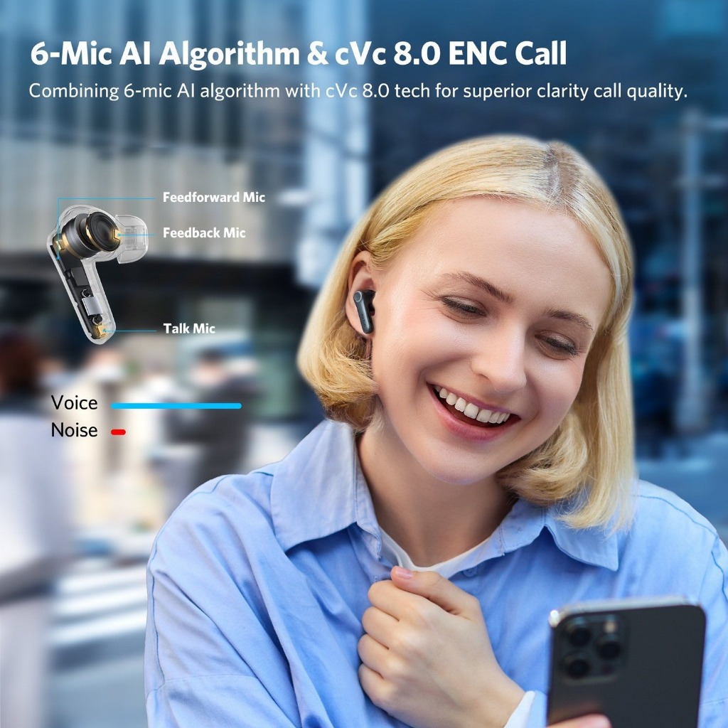 Tai nghe nhét tai Bluetooth Earfun Air Pro 4, chống ồn Ultra ANC 50dB, hỗ trợ LDAC, Hires, pin 52h - Hàng chính hãng 13