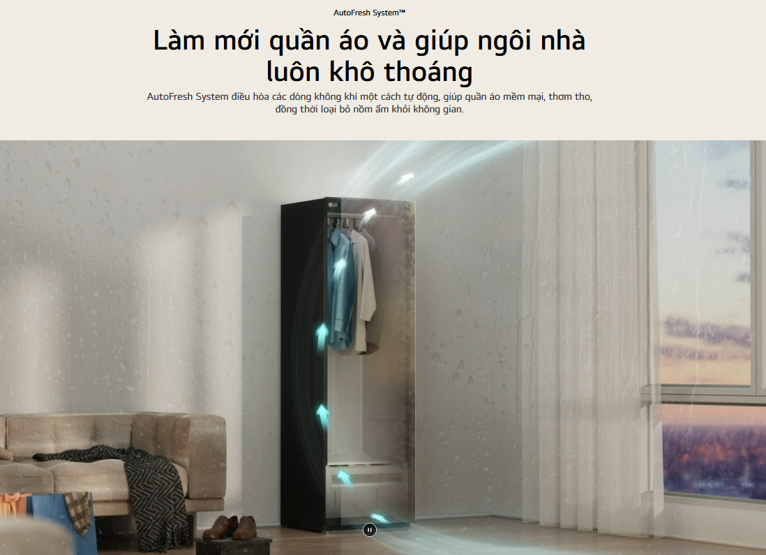 Tủ chăm sóc quần áo thông minh LG Styler SC5GMR80H - 5 móc - Màu gương kính đen 16