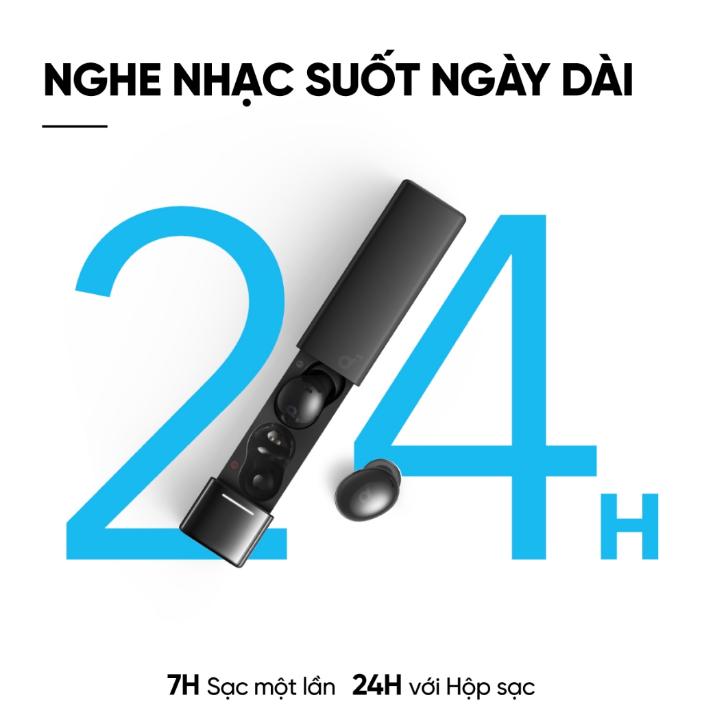 Tai nghe Bluetooth Soundcore A30i, Anker A3958, Chống ồn ANC, Chống nước IP54, Thiết kế hình thỏi son, nhỏ gọn 9