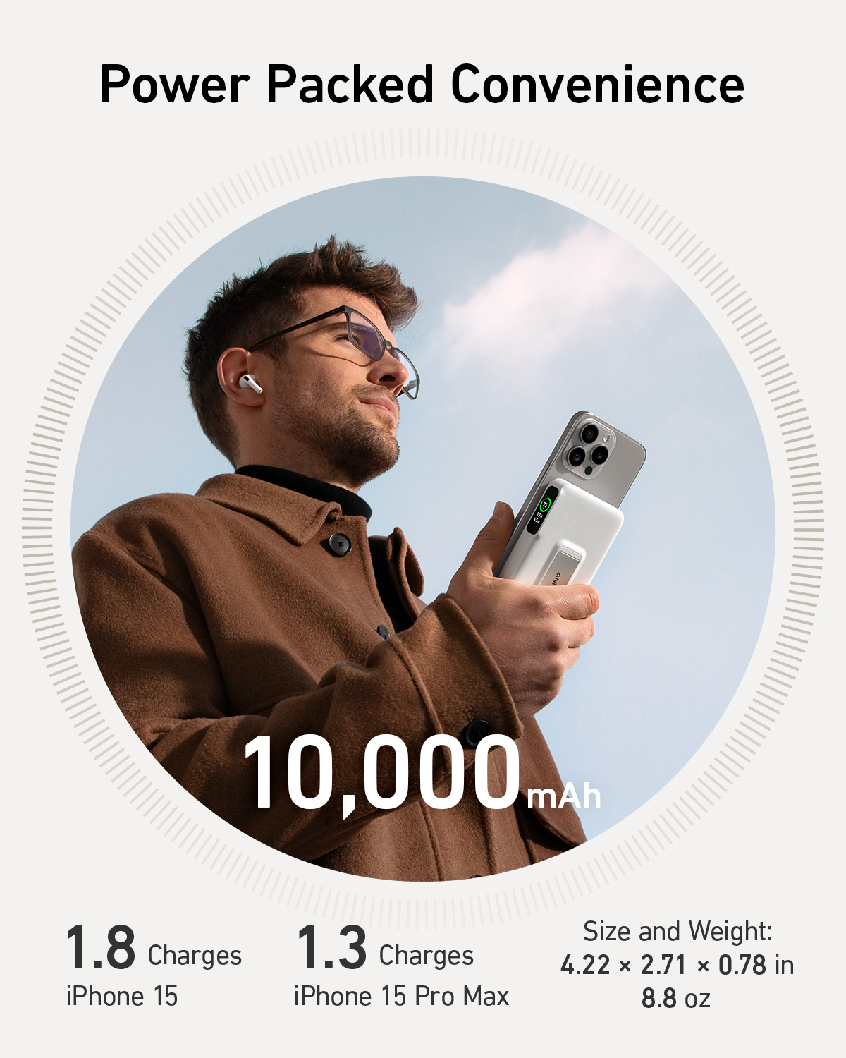 Sạc Dự Phòng Anker Magnetic Không Dây 10000mAh | Qi2 15W | USB-C 27W | Màn Hình LED | ActiveShield