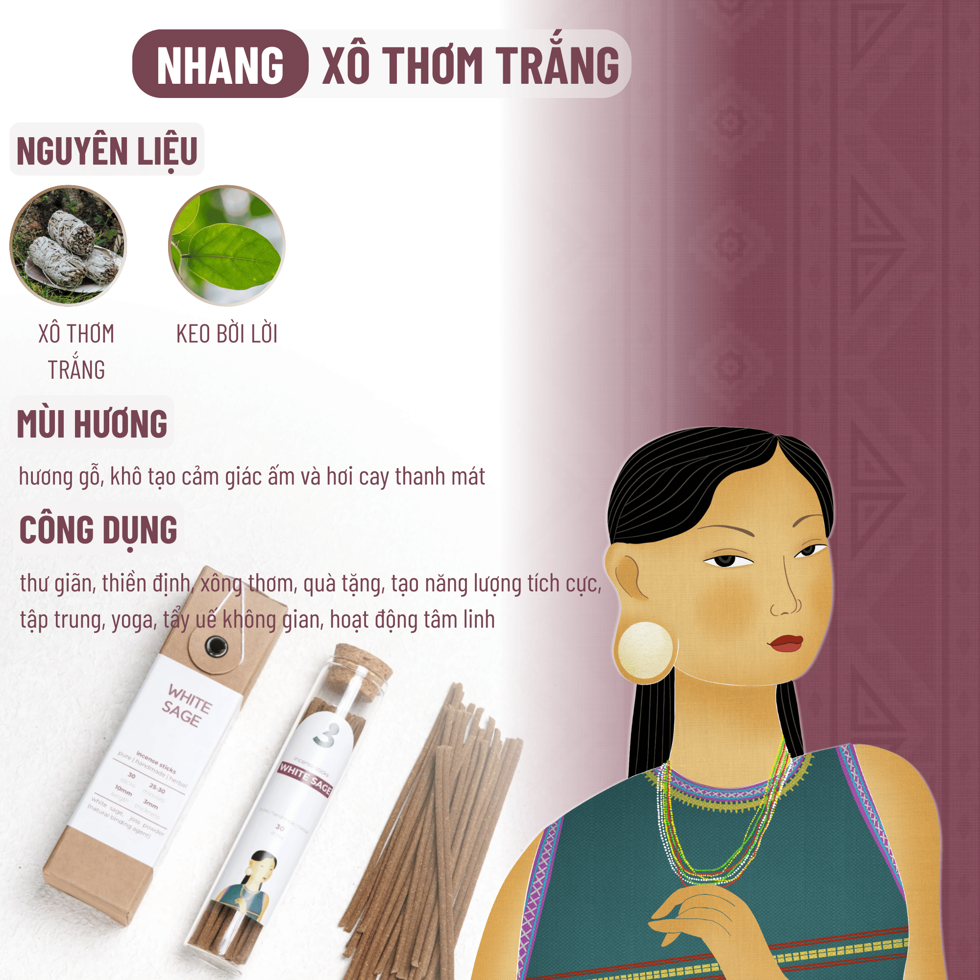 nhang thủ công tự nhiên 3 Lành chính hãng cao cấp nghệ nhân thủ công