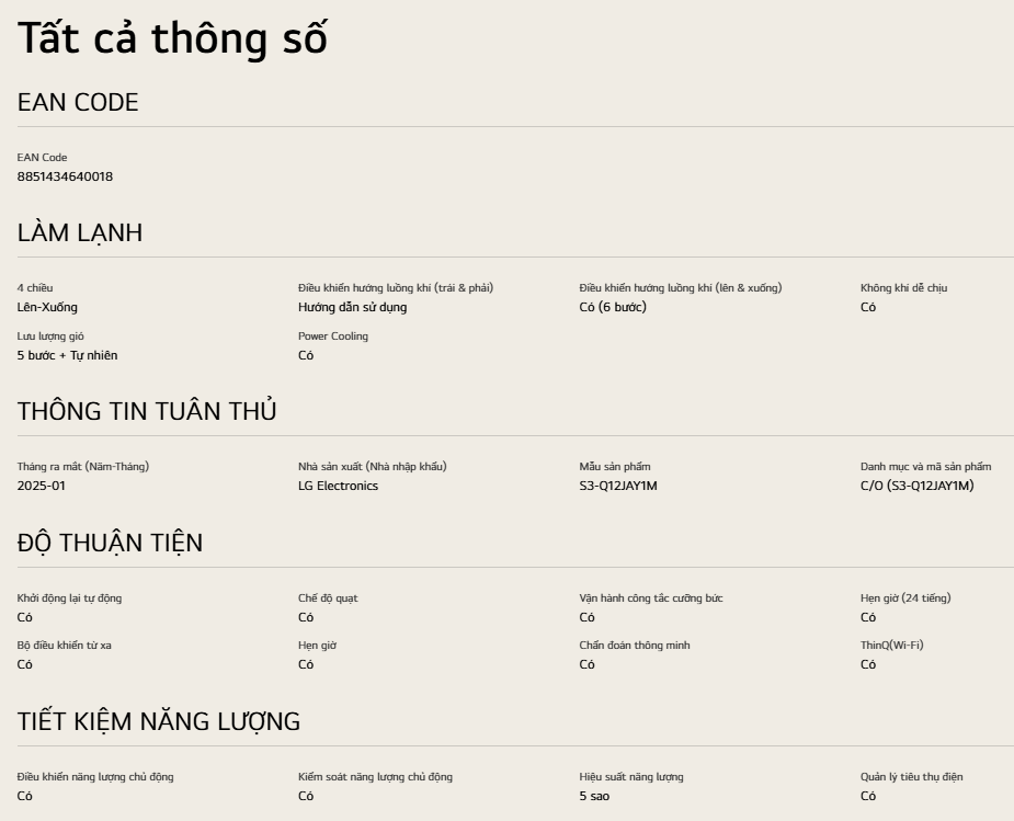 Máy lạnh LG DUALCOOL™Inverter 1 chiều 12.000 BTU (1.5HP) IEC12M1 20