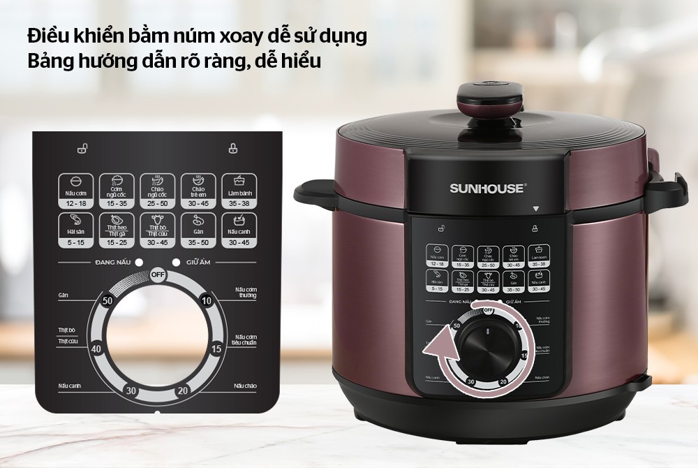 Nồi áp suất điện đa năng Sunhouse SHD1657 | Dung tích 6L | Công suất 1000W 3 images upload woo%2Fee49a7a570f492101a0744c51d1b22d2