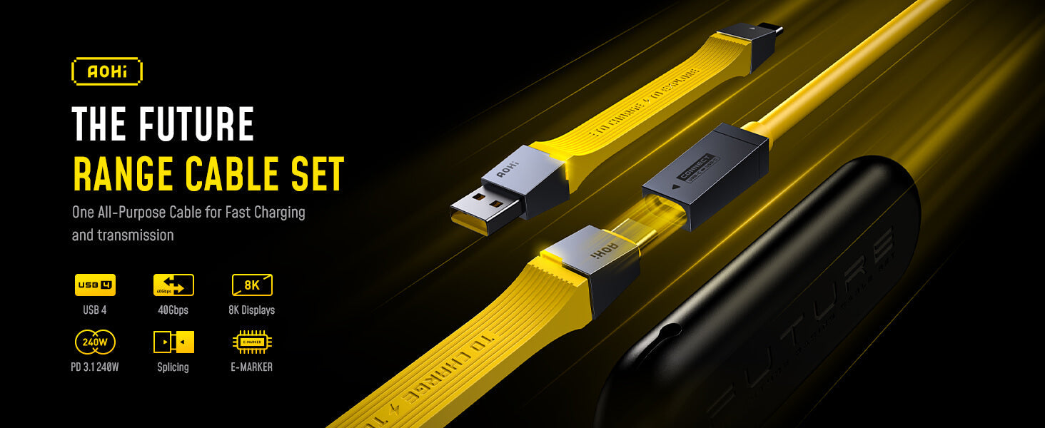 Bộ cáp sạc AOHI The Future Racing 240W, truyền dữ liệu 40Gbps, xuất hình ảnh video 8K 60Hz 11 Bộ cáp sạc AOHI The Future Racing 240W, truyền dữ liệu 40Gbps, xuất hình ảnh video 8K 60Hz 10