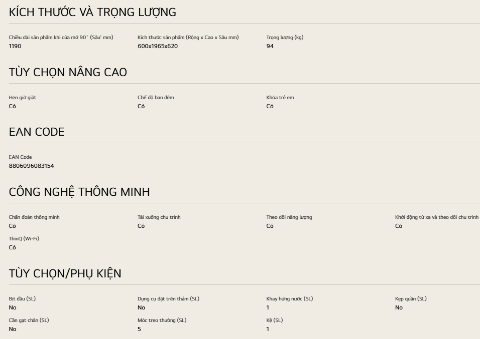 Tủ chăm sóc quần áo thông minh LG Styler SC5MBR80H - 5 móc - Màu be 20