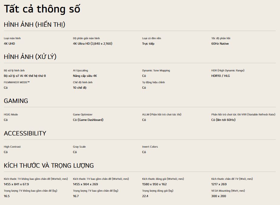 Smart UHD Tivi LG AI 4K 65 inch 65UA8450PSA - Model 2025 20