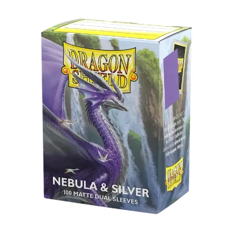 Dragon Shield | Matte Dual Standard Size Card Sleeves | 100ct (NEBULA & SILVER) thumbnail 1