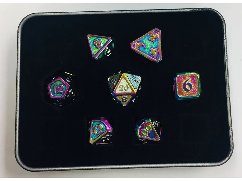 Metal Mythica Dice Set - Scorched Rainbow