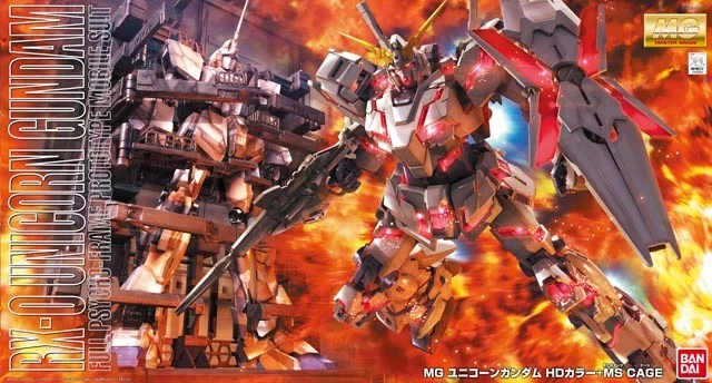 Bandai MG Unicorn Gundam HD Color + MS Cage (Gundam UC)