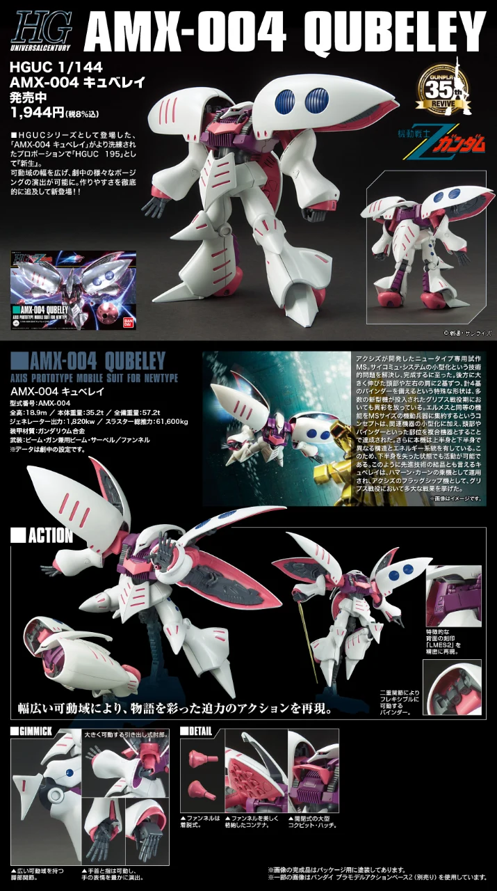 HGUC 1/144 AMX-004 Qubeley (Revive Ver.)
