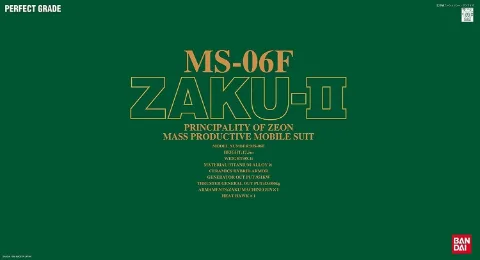 Mobile Suit Gundam MS-06F Zaku II Perfect Grade 1:60 Scale Model Kit thumbnail 2