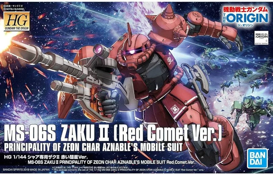 Mobile Suit Gundam: The Origin - Char's MS-06S Zaku II Red Comet Ver. HG 1/144 Model Kit