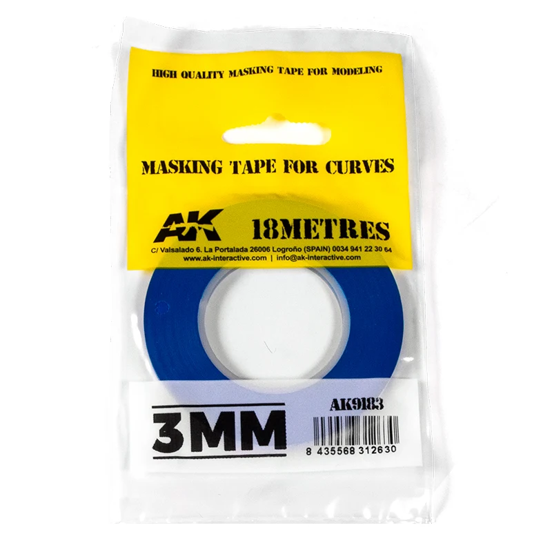 AK Interactive Blue Masking Tape for Curves - 3mm