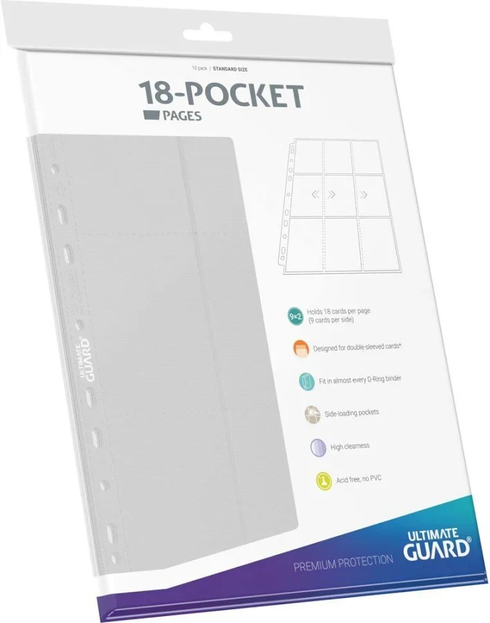 Ultimate Guard Supreme Side-Loading 18-Pocket Pages White 50-Count