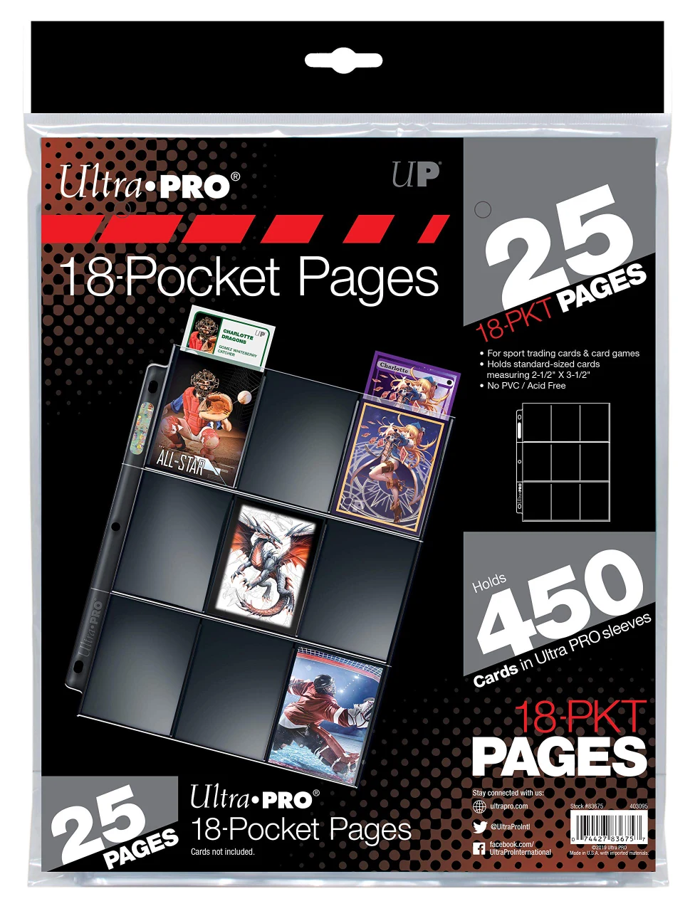UP Pages 18 Pockets Silver Series 25ct