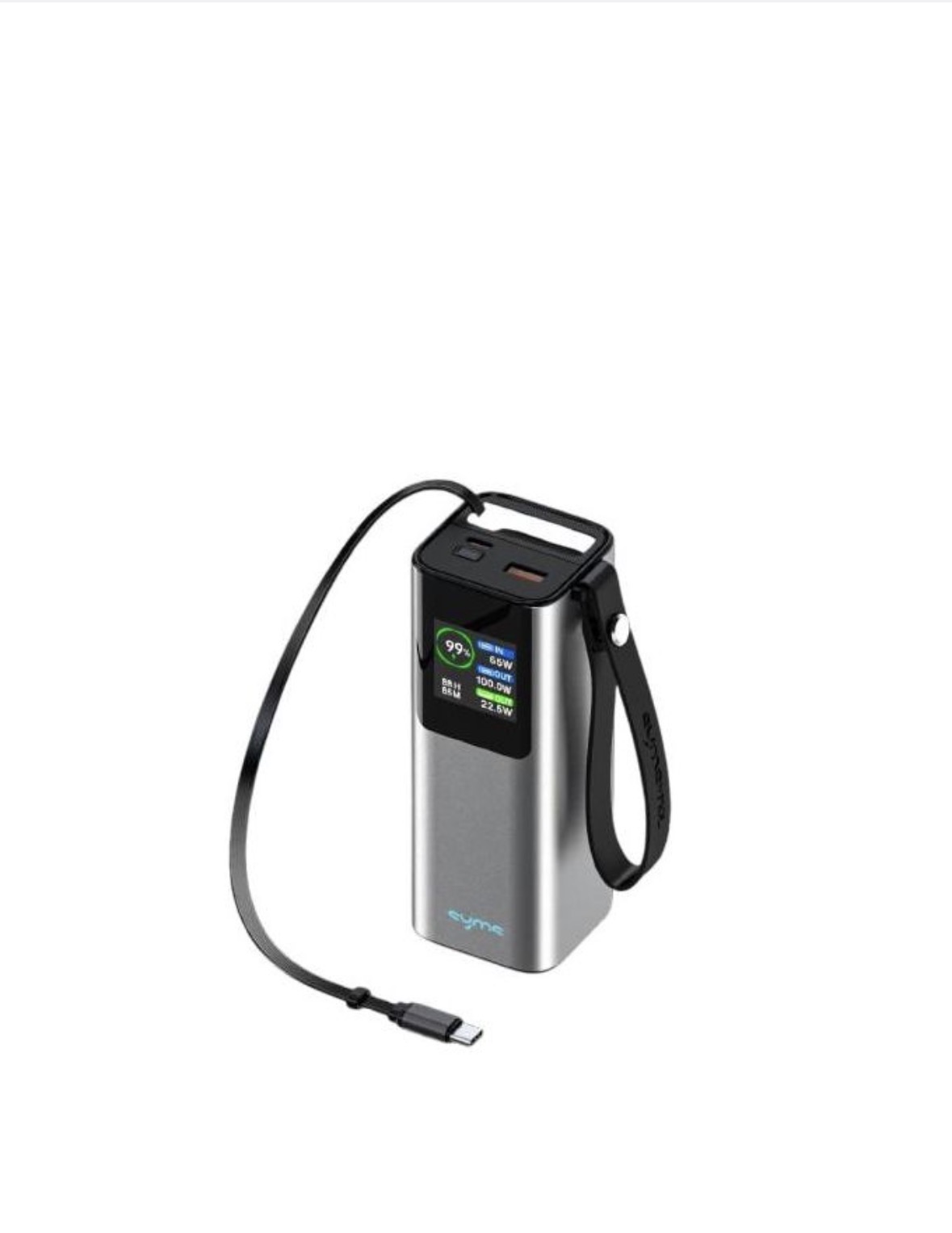 Mol Syms 20000mAh 100W Power Bank with Retractable Cable