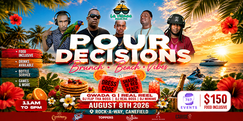 Pour Decisions Beach Brunch - Order online from Le Village Beach Club 