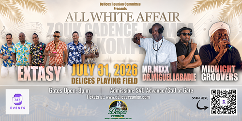 Kompa Night. All White Event - Order online from The Delices Reunion Committee