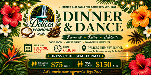 Delices Reunion 2026 Dinner & Dance - Order online from The Delices Reunion Committee