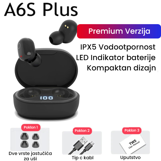 Bežične slušalice A6S Plus