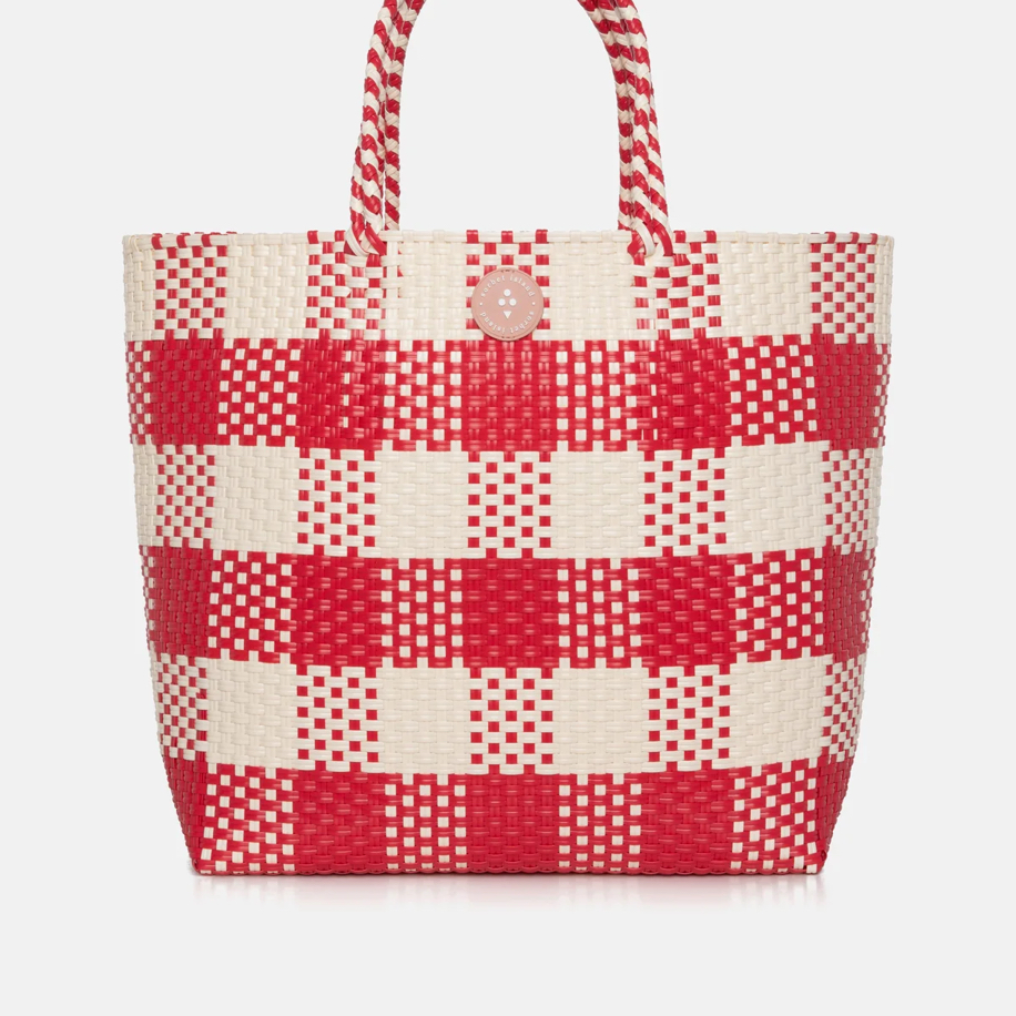 Sorbet Island- Woven Tote Bag/ Red