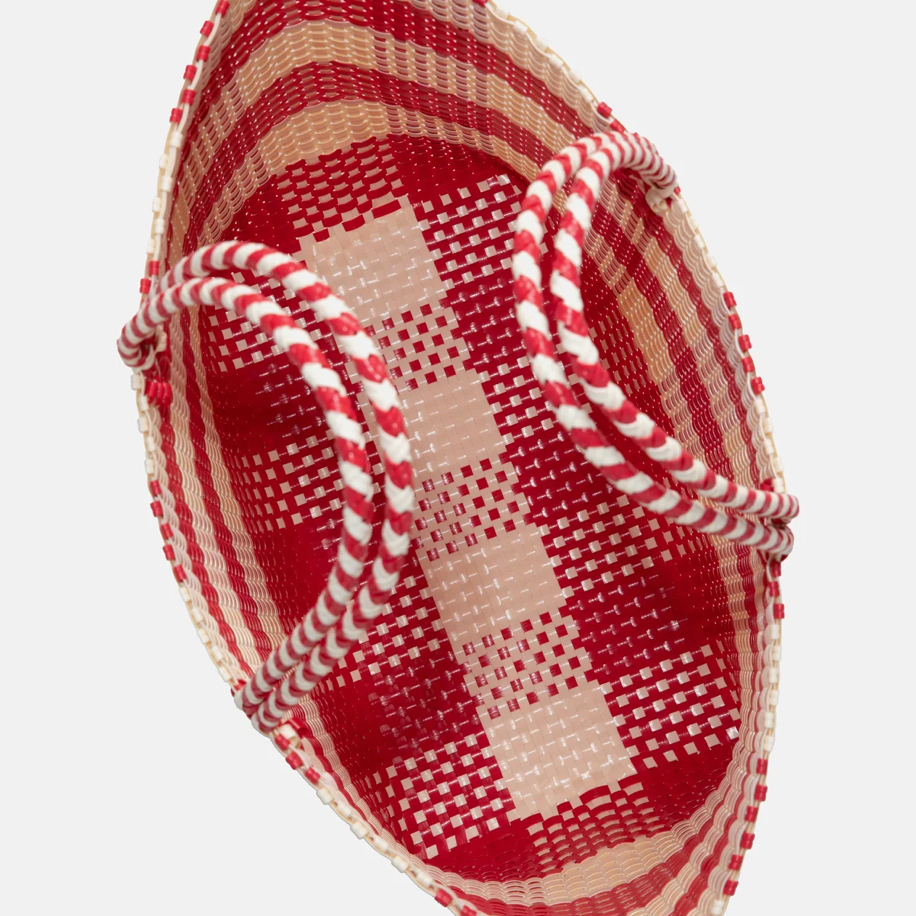 Sorbet Island- Woven Tote Bag/ Red