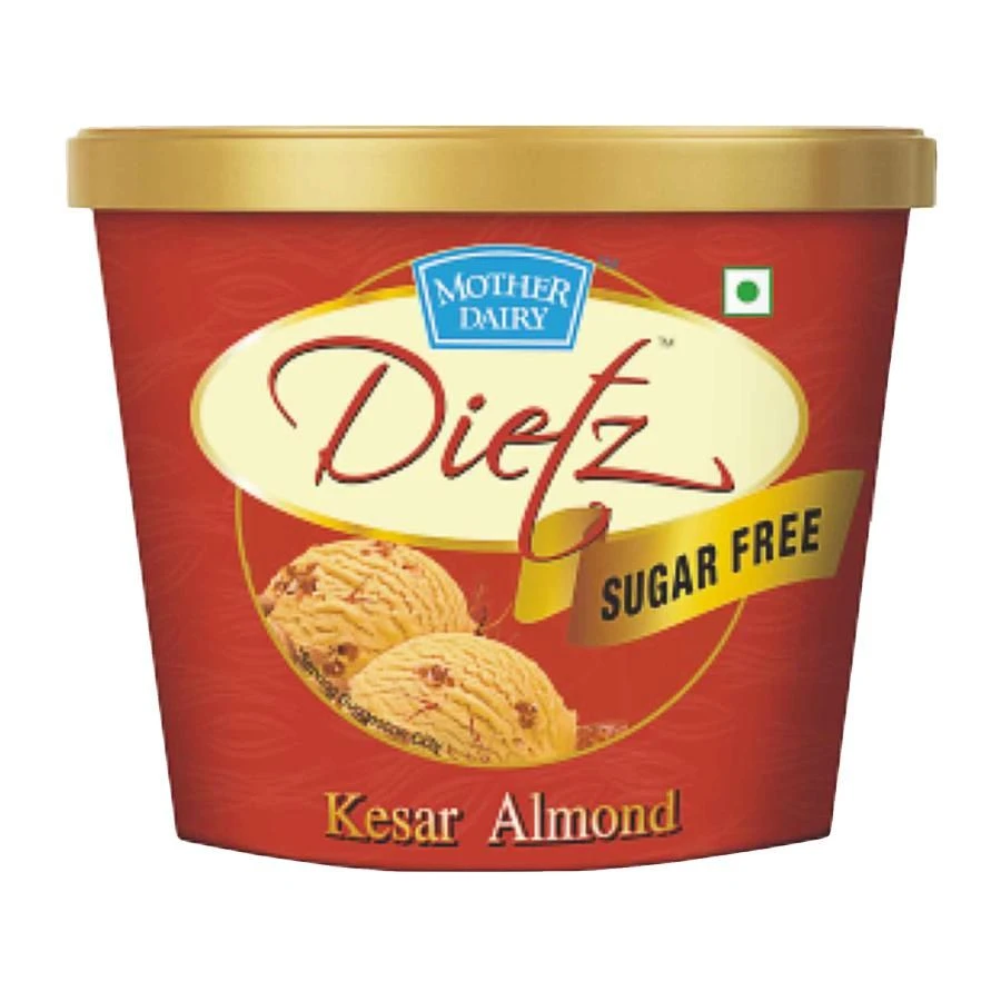 Mother dairy Dietz Sugar Free Ice Cream - Kesar Almond, 500 ml Cup