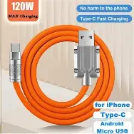 120W Super Fast Micro USB Cable 6mm Thick Heavy Duty Android