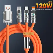 3 in 1 Fast Charging Cable 120W for iPhone Samsung Huawei