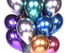 50 Piece Large Metallic Chrome Shiny Balloons for Parties
