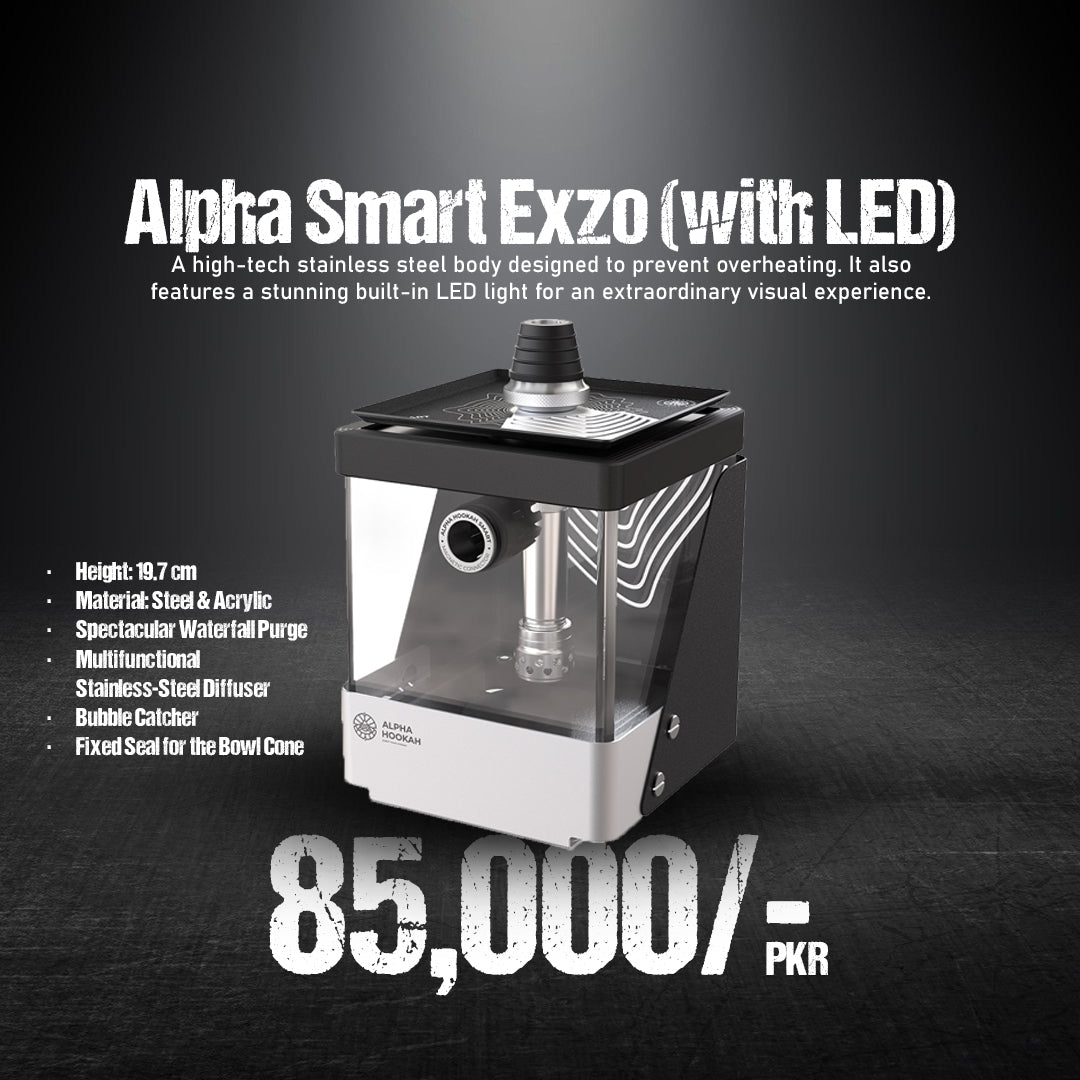 Alpha Smart Exzo Water Pipe with LED Steel Acrylic 19.7cm