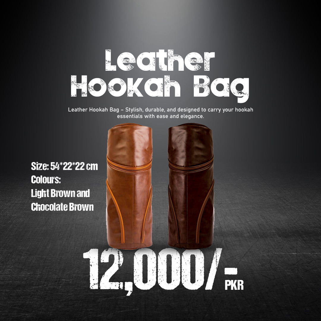 Premium Leather Water Pipe Carry Bag 54x22x22 cm Brown