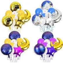 Ramadan Mubarak and Eid Mubarak Printed Latex Balloons Pack
