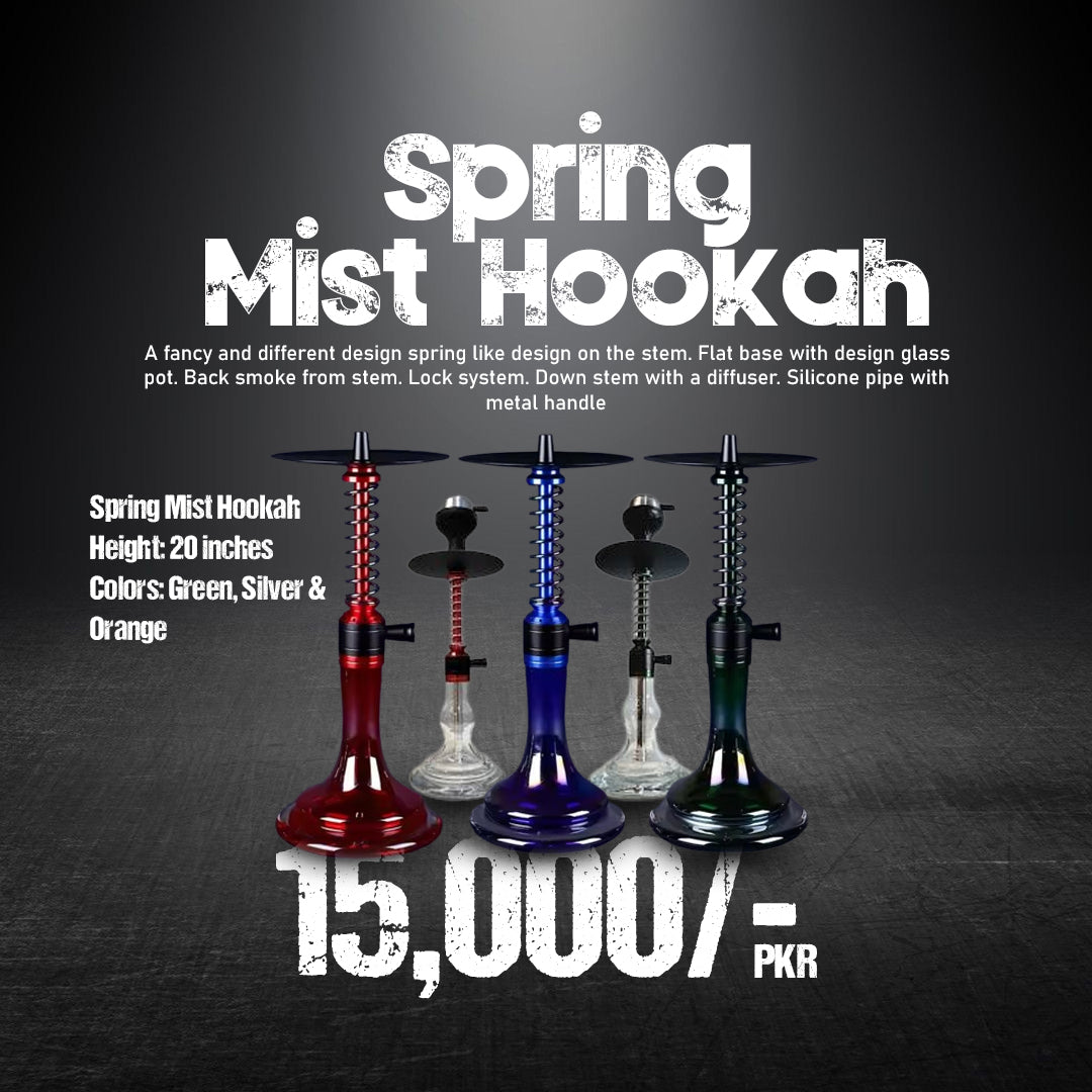 Spring Mist Water Pipe with Diffuser Lock System Glass Base